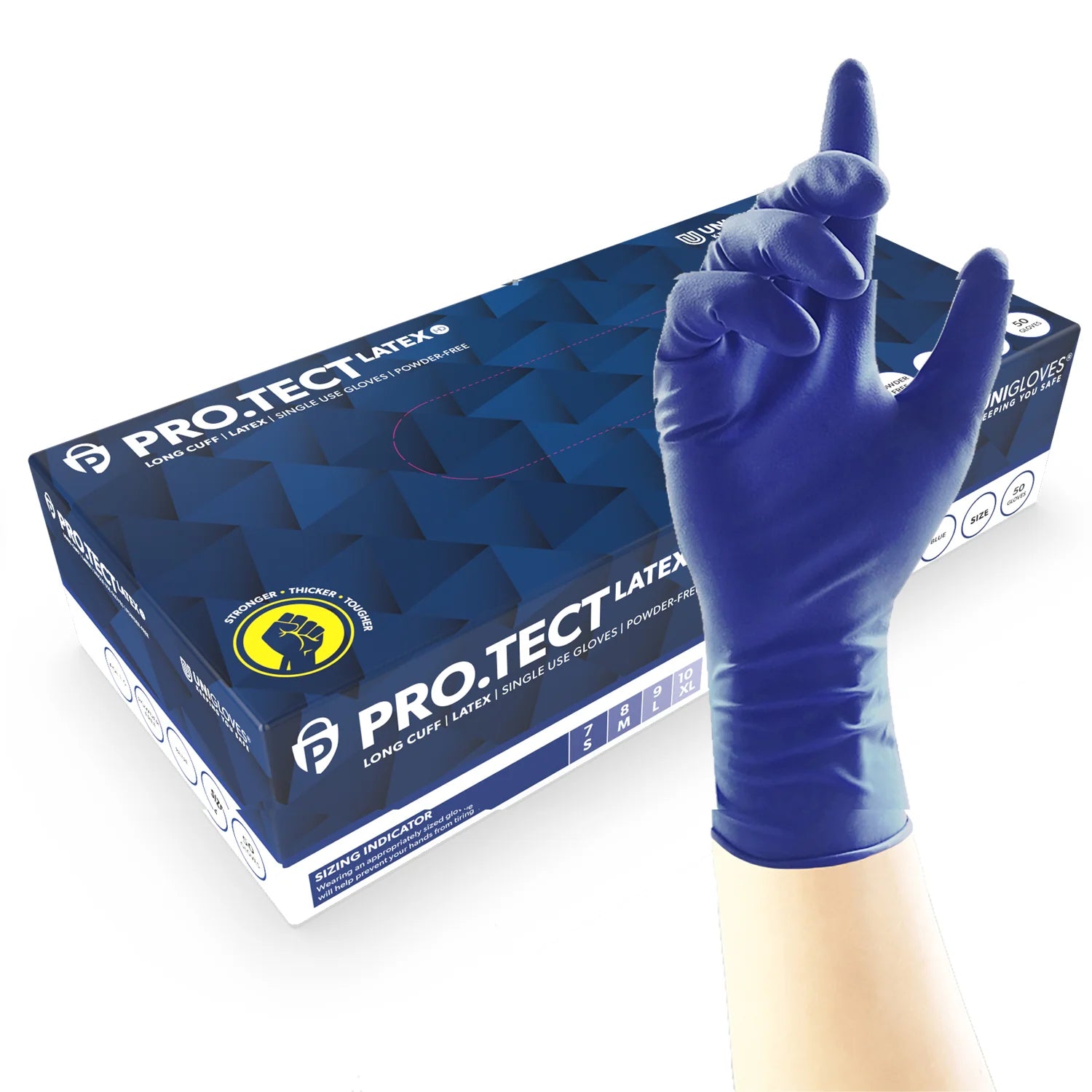 Unigloves PRO.TECT Latex HD Gloves (50) Size Medium