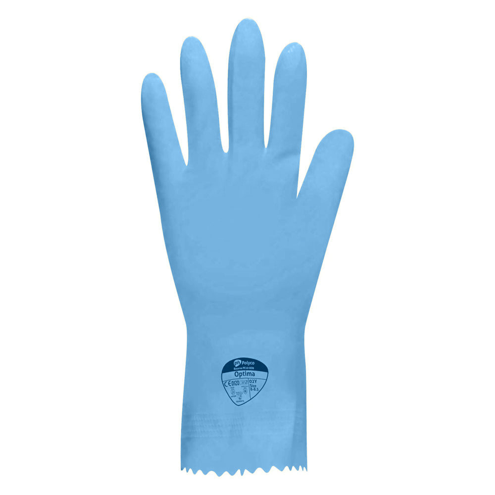 Polyco Optima Household Rubber Gloves Blue