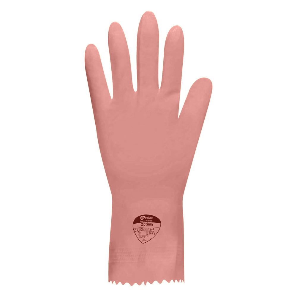 Polyco Optima Household Rubber Gloves Pink