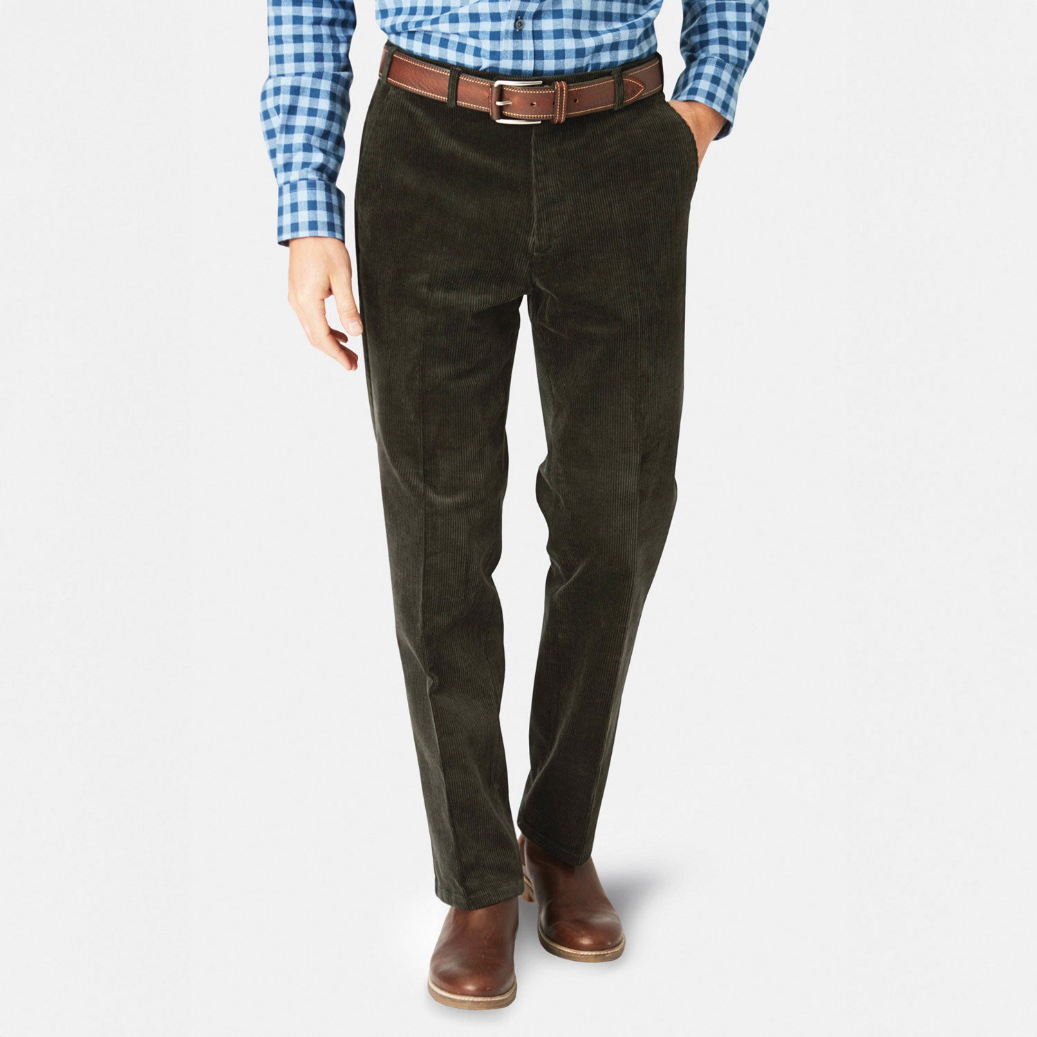 Brook Taverner Ellroy Cord Trousers olive