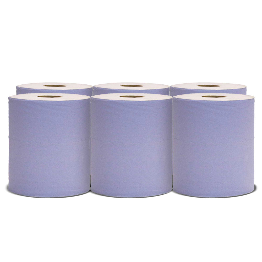 3 ply Blue Centrefeed Roll 6 pack