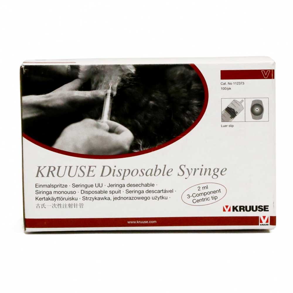 Kruuse Disposable 2ml Syringes Box Side