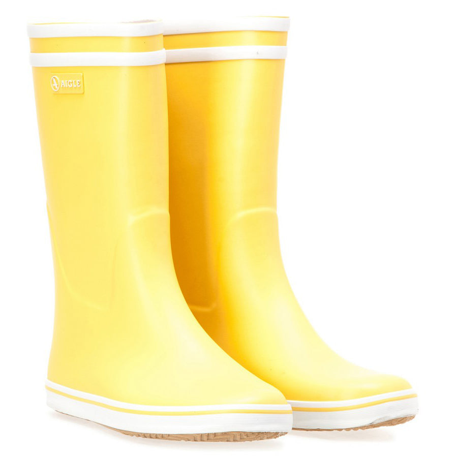 Aigle Malouine Ladies Wellies in Yellow Pair