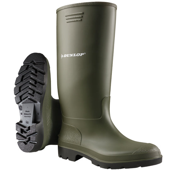 Green Dunlop Pricemastor Wellies pair