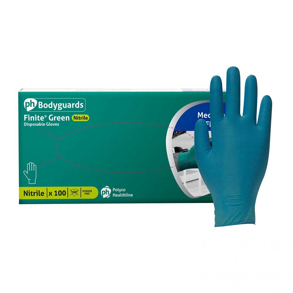 Polyco Bodyguards Finite Green Nitrile Gloves