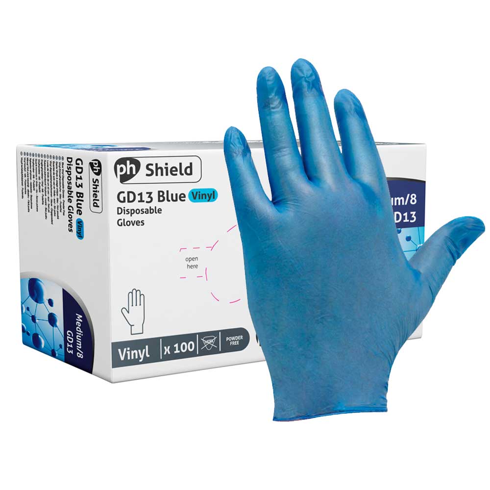 Polyco Blue Powder Free Disposable Vinyl Gloves