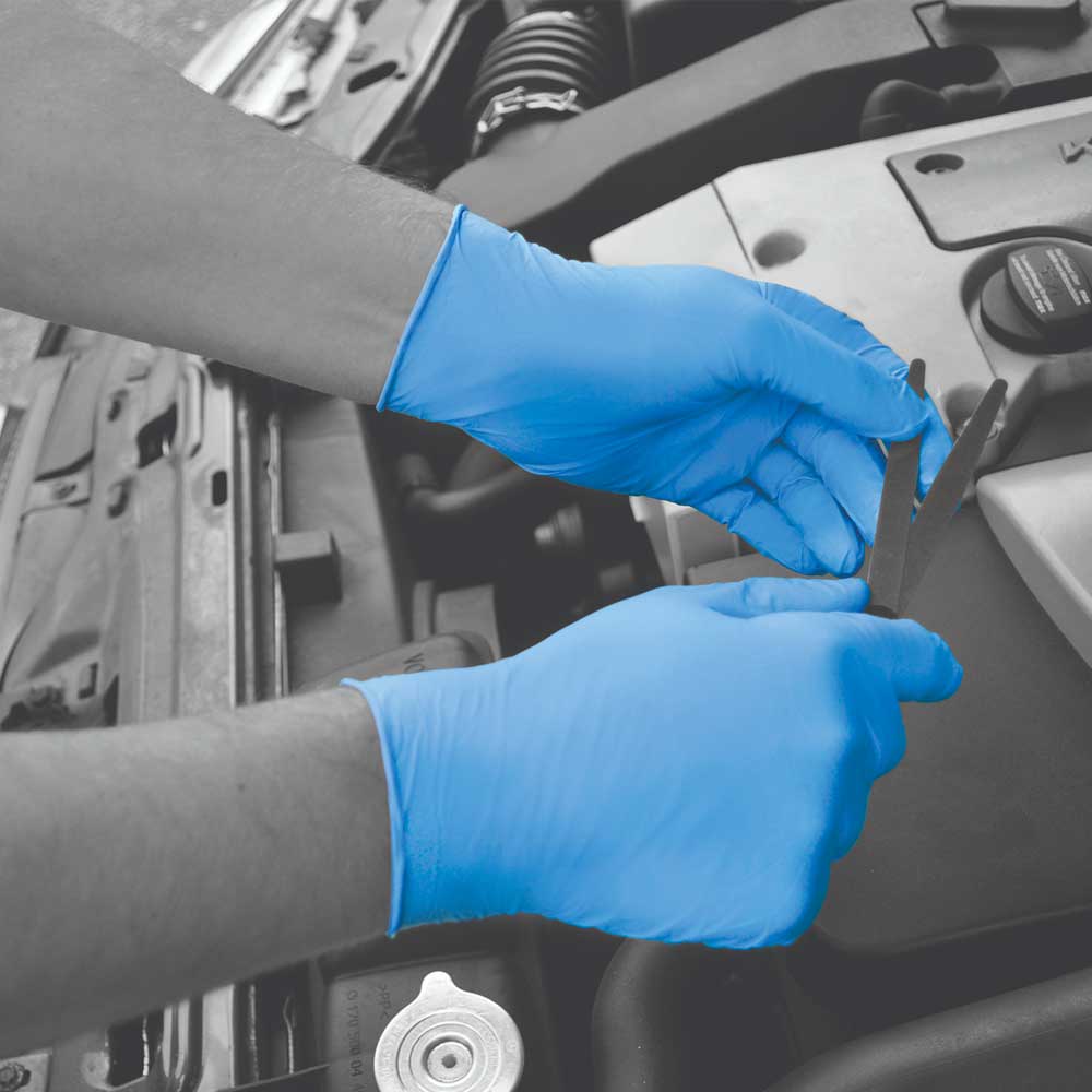 Blue Powder Free Examination Nitrile Glove Cleaning