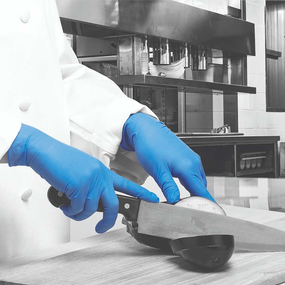 Blue Powder Free Examination Nitrile Glove Cooking