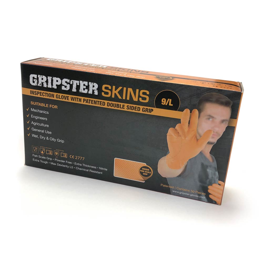 Box of Orange Gripster Skins Fishscale Gloves