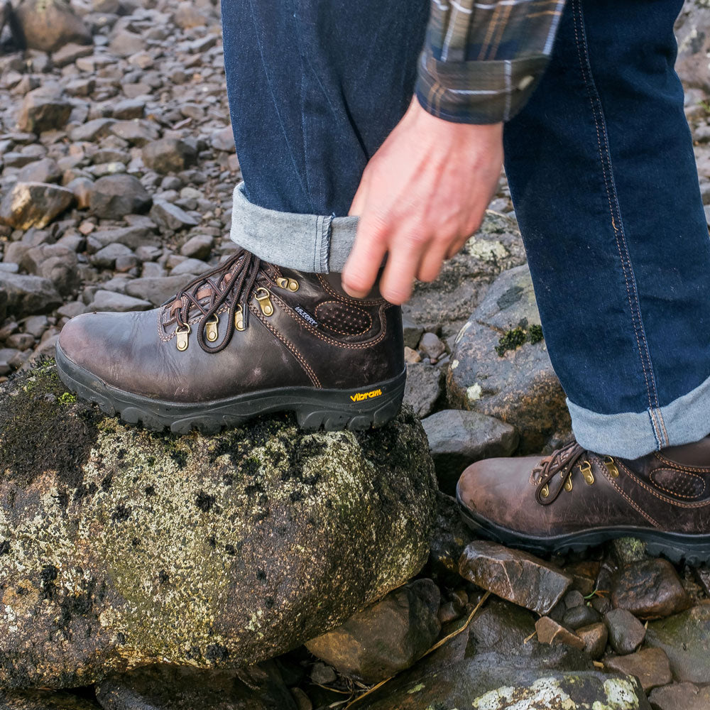 Hoggs of Fife Munro Classic Waterproof Hiking Boot On Rock