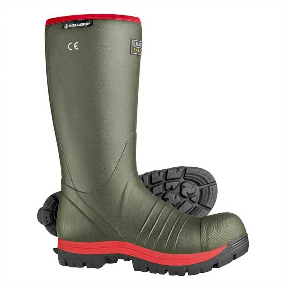 Skellerup Quatro Green Safety Wellies side view