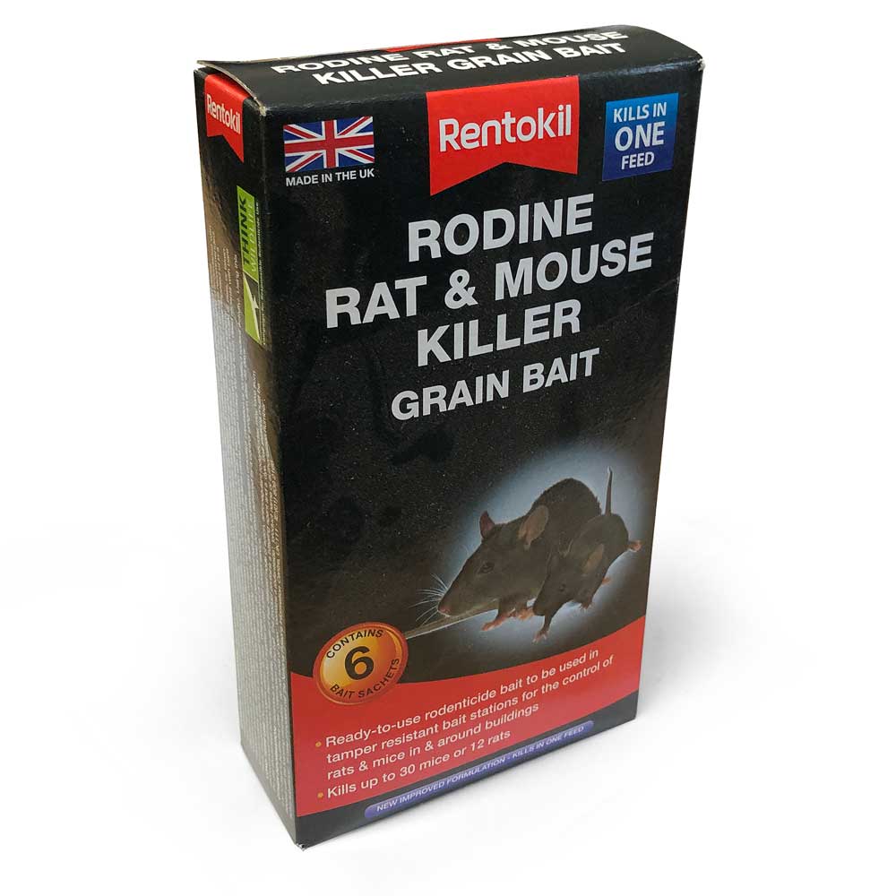 Rentokil Rodine Rat & Mouse Killer Grain Bait Boxed