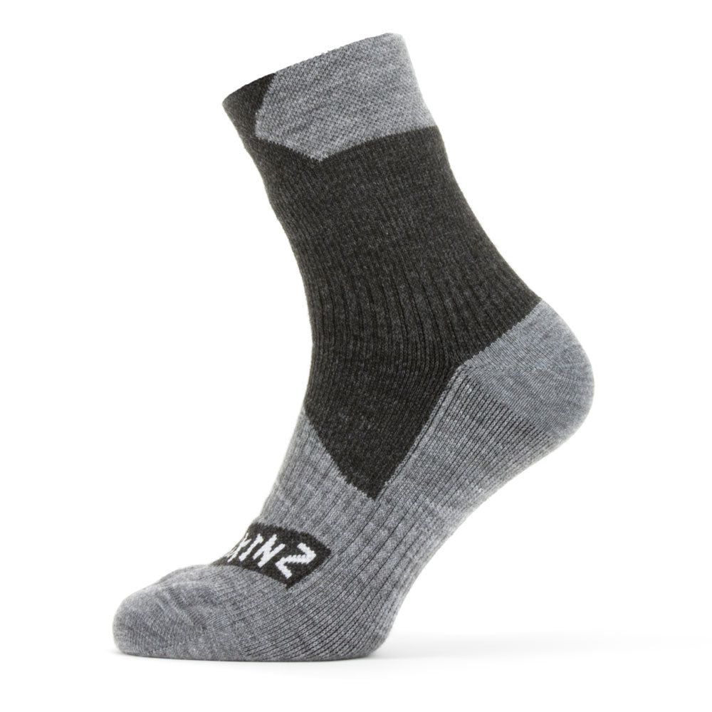 Sealskinz Waterproof Warm Weather Ankle Length Sock - Black & Grey