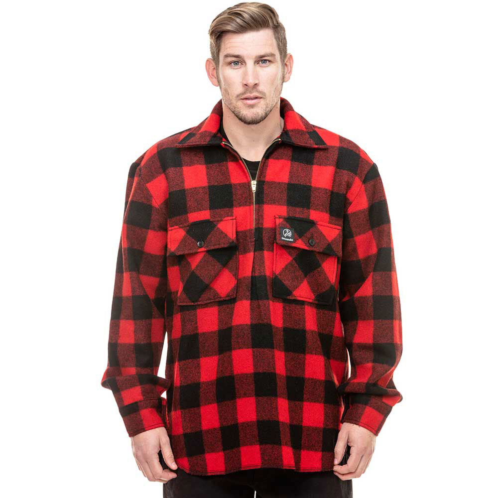 Swanndri Ranger Quarter Zip Bush Shirt Red