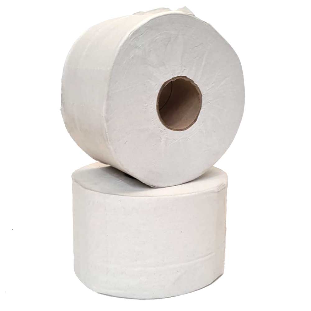 2 Ply White Micro Jumbo Toilet Rolls