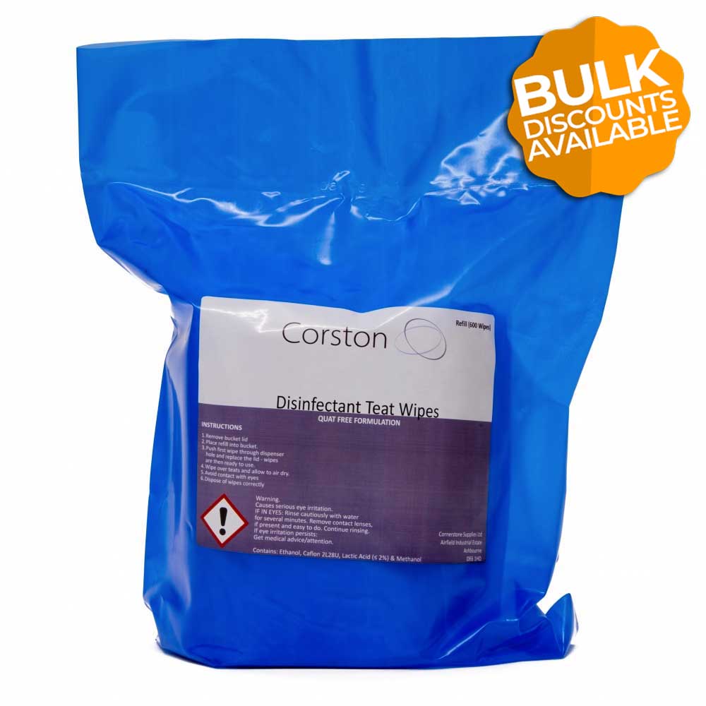 Corston Premium Teat Sanitising Wipe Refills Bulk Discounts