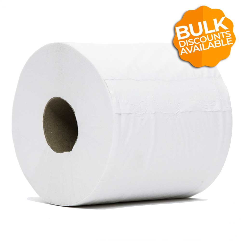 2 Ply Standard Centrefeed White Wiper Roll Bulk