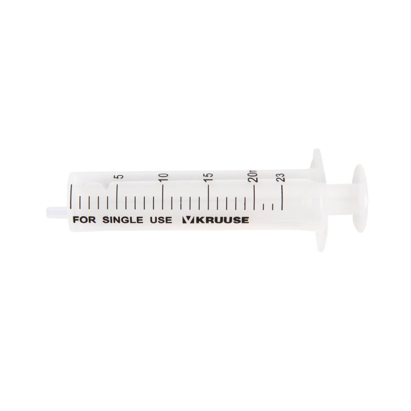 KRUUSE Disposable Syringe 2-comp. 20->23 ml, 50/pk