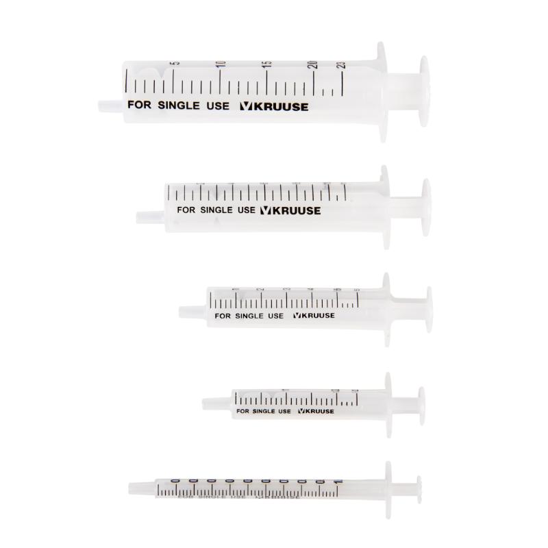 KRUUSE Disposable Syringe 2-comp. 20->23 ml, 50/pk