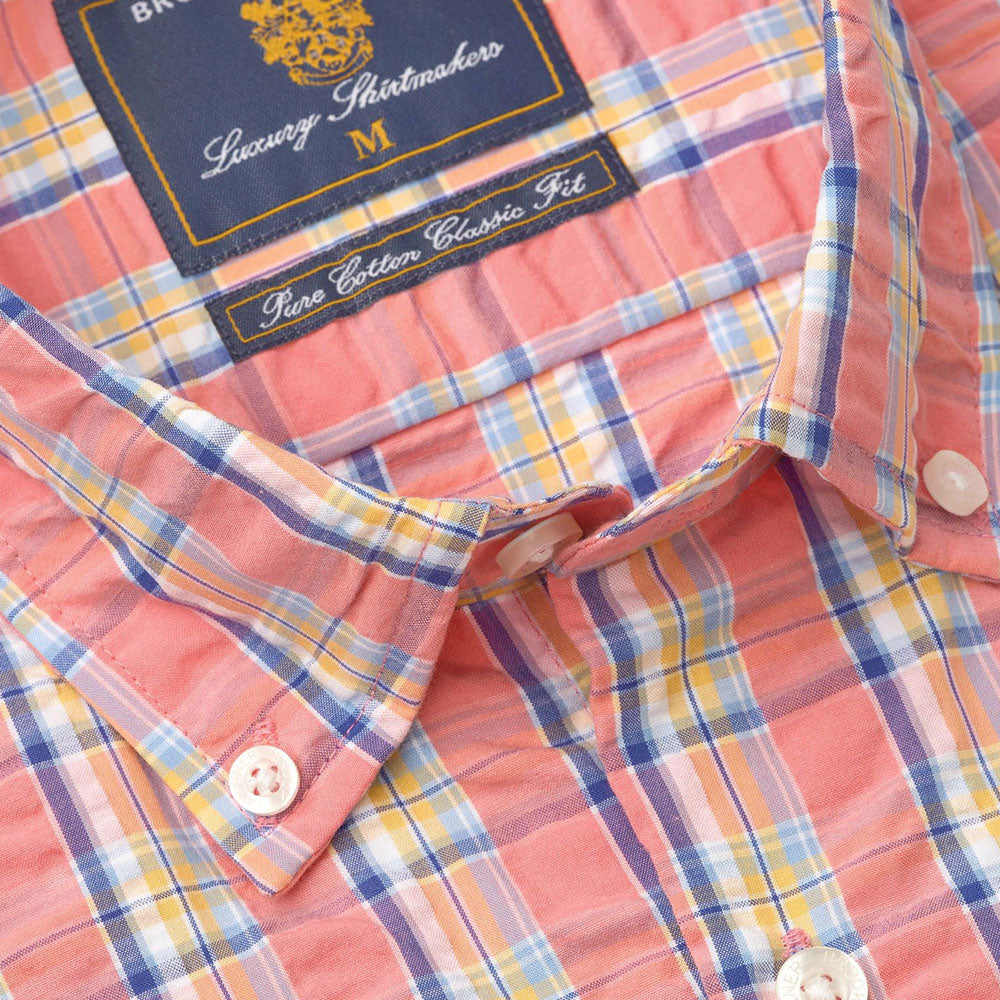 Brook Taverner Classic fit Shirt Coral Check