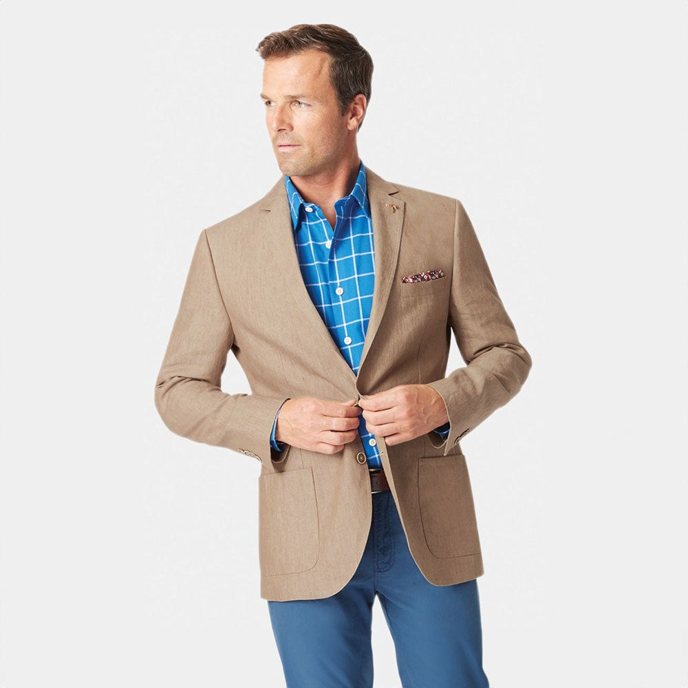 Brook Taverner Leeds Linen Jacket Biscuit