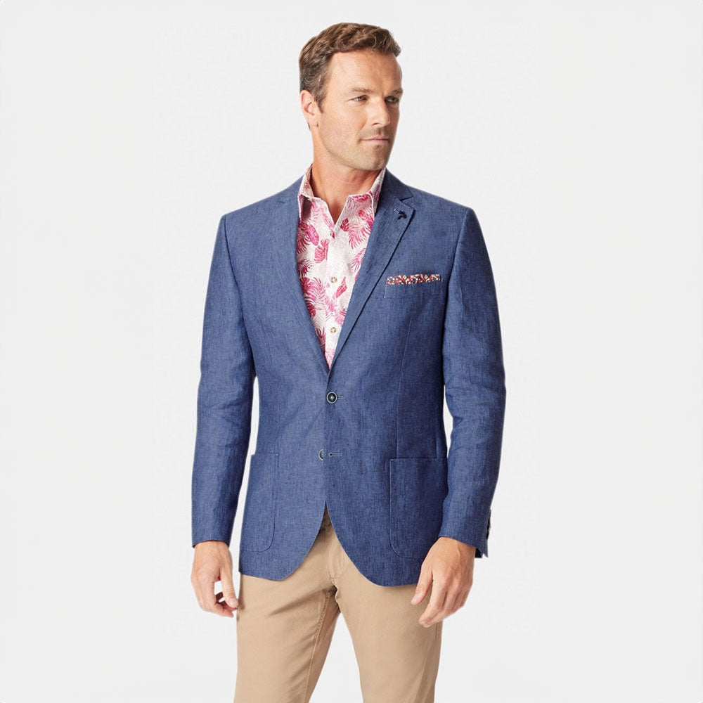 Brook Taverner Leeds Linen Jacket Blue