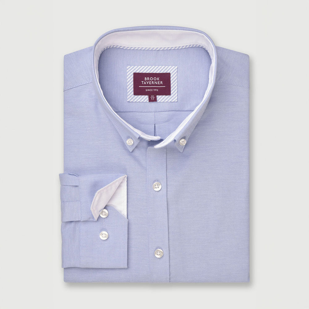 Brook Taverner Tailored Fit Stretch Cotton Oxford Shirt