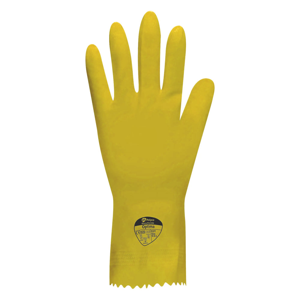 Polyco Optima Household Rubber Gloves Yellow