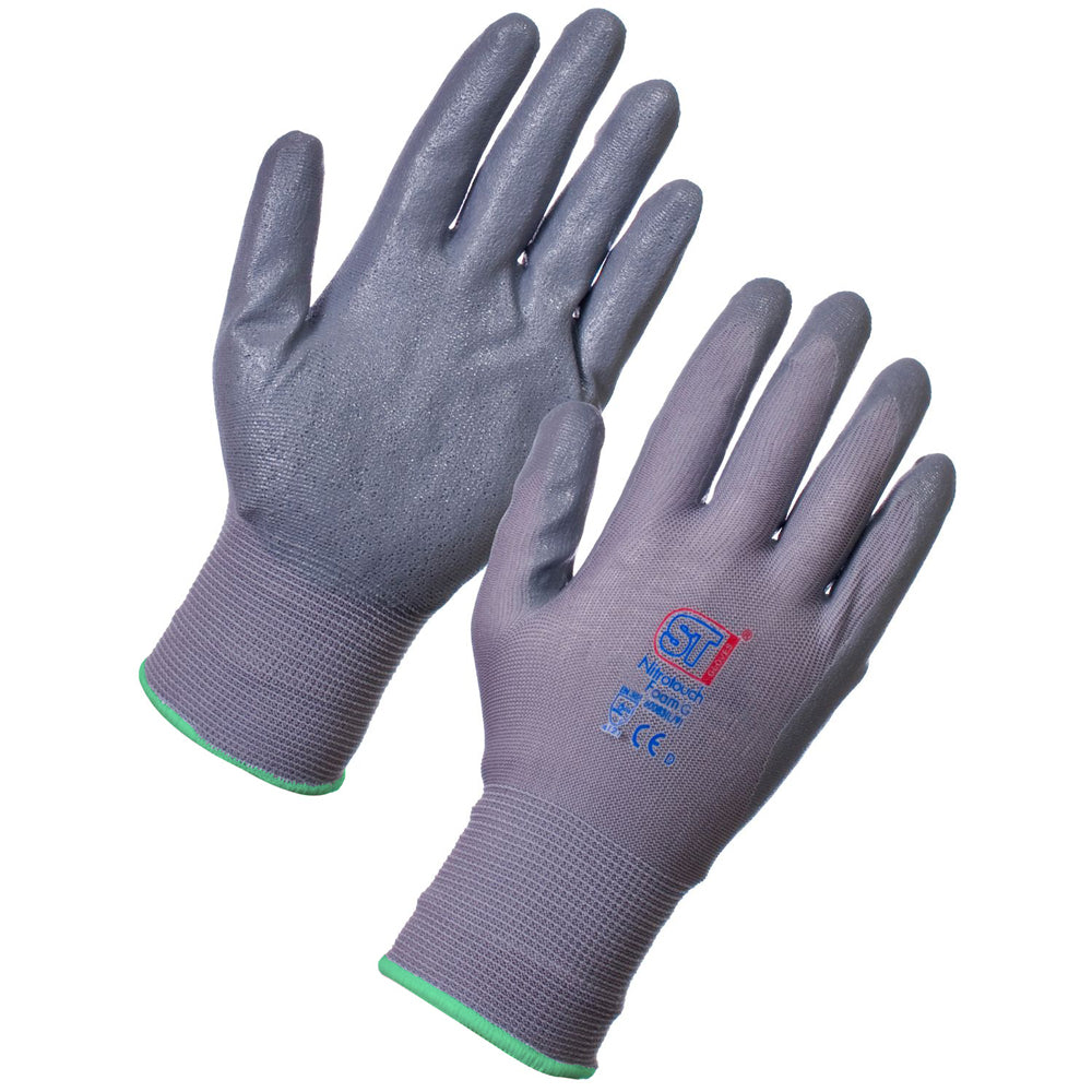 Supertouch Nitrotouch Foam Nitrile Gloves - Grey