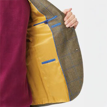 Brook Taverner Breedon Pure New Wool Check Jacket inside