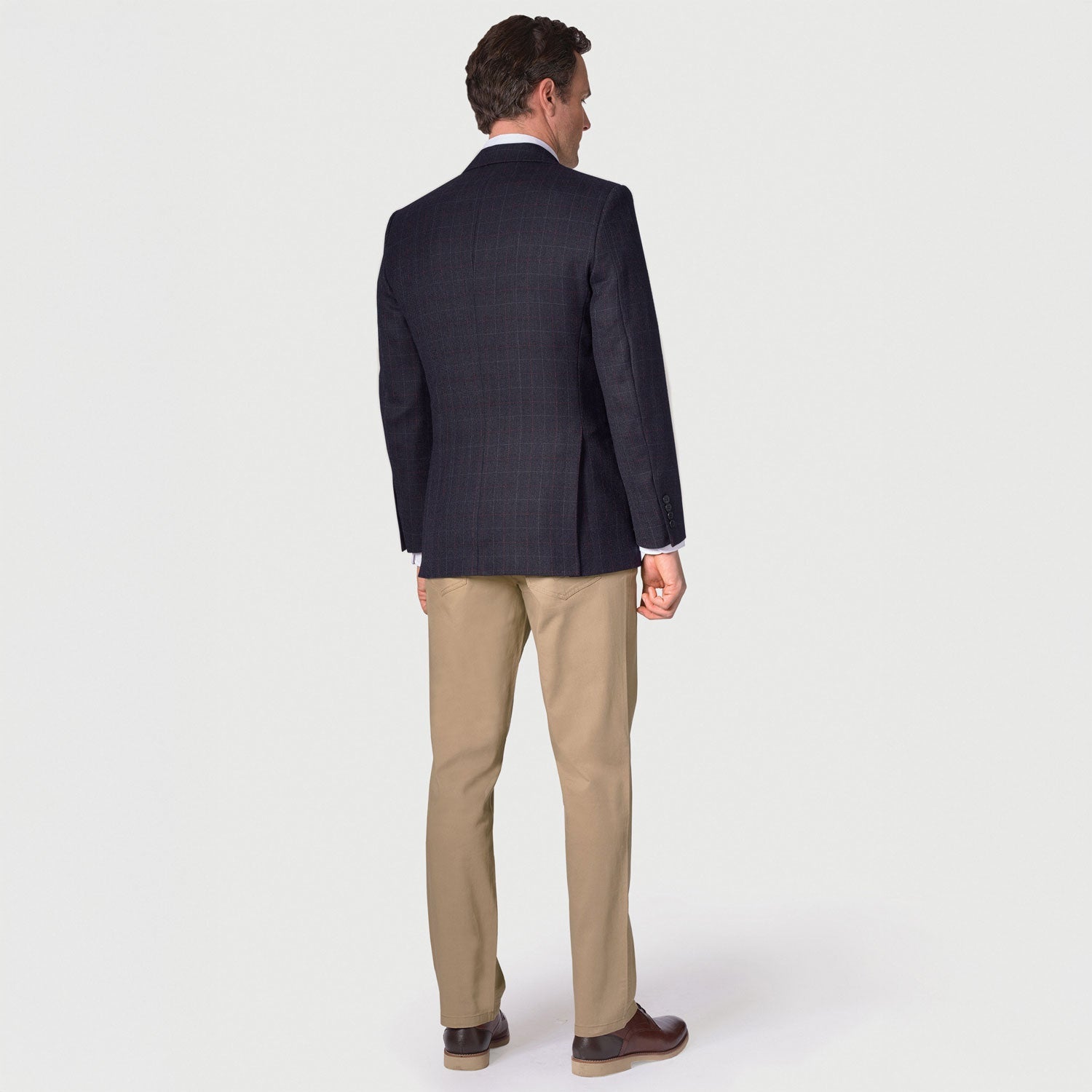 Brook Taverner Camberley Navy Pure New Wool Check back