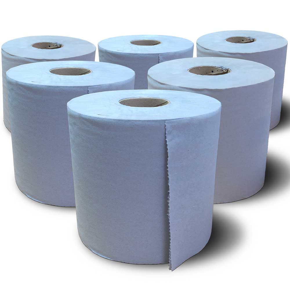 2 Ply Standard Centrefeed Blue Wiper Roll 6 Pack