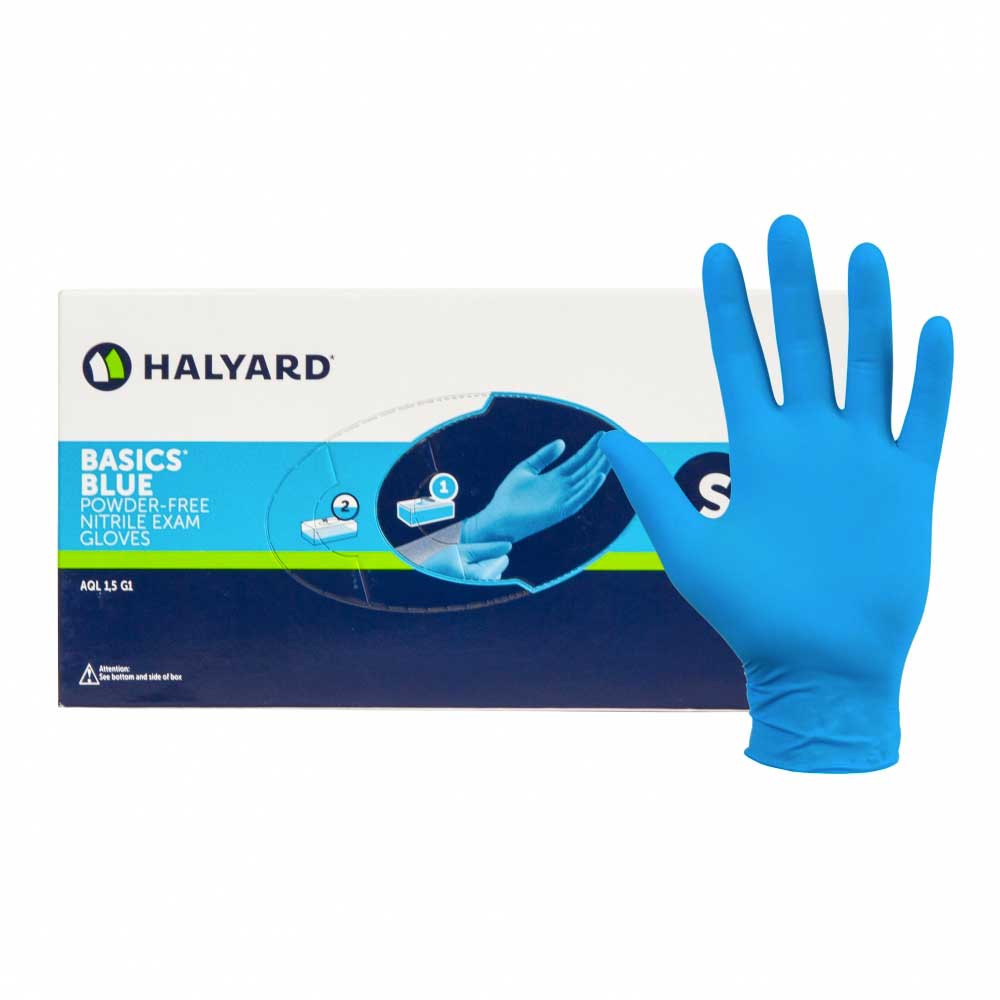 HALYARD BASICS* Blue Nitrile Examination Gloves