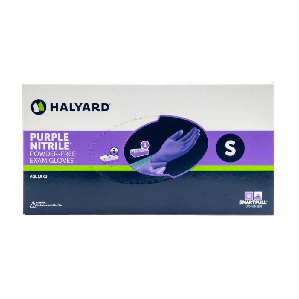 HALYARD Purple Nitrile Examination Gloves Box