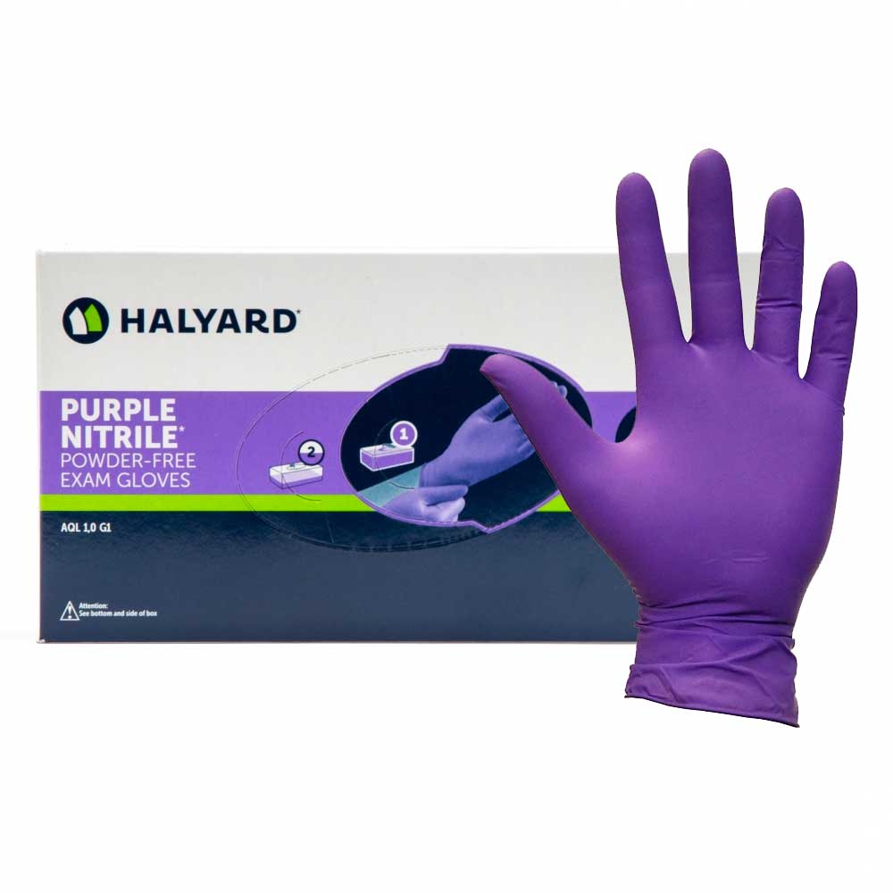 HALYARD Purple Nitrile Examination Gloves