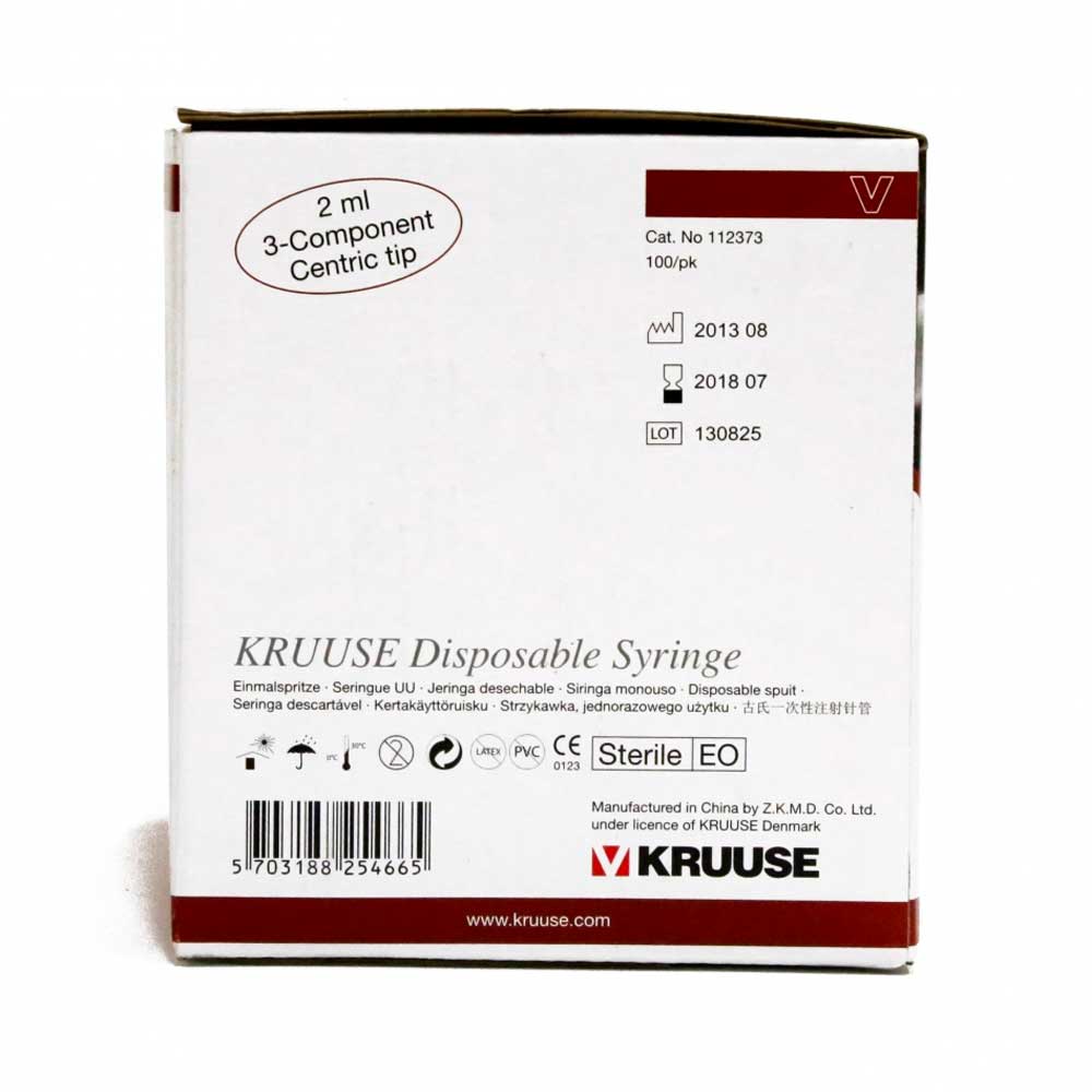 Kruuse Disposable 2ml Syringes Box