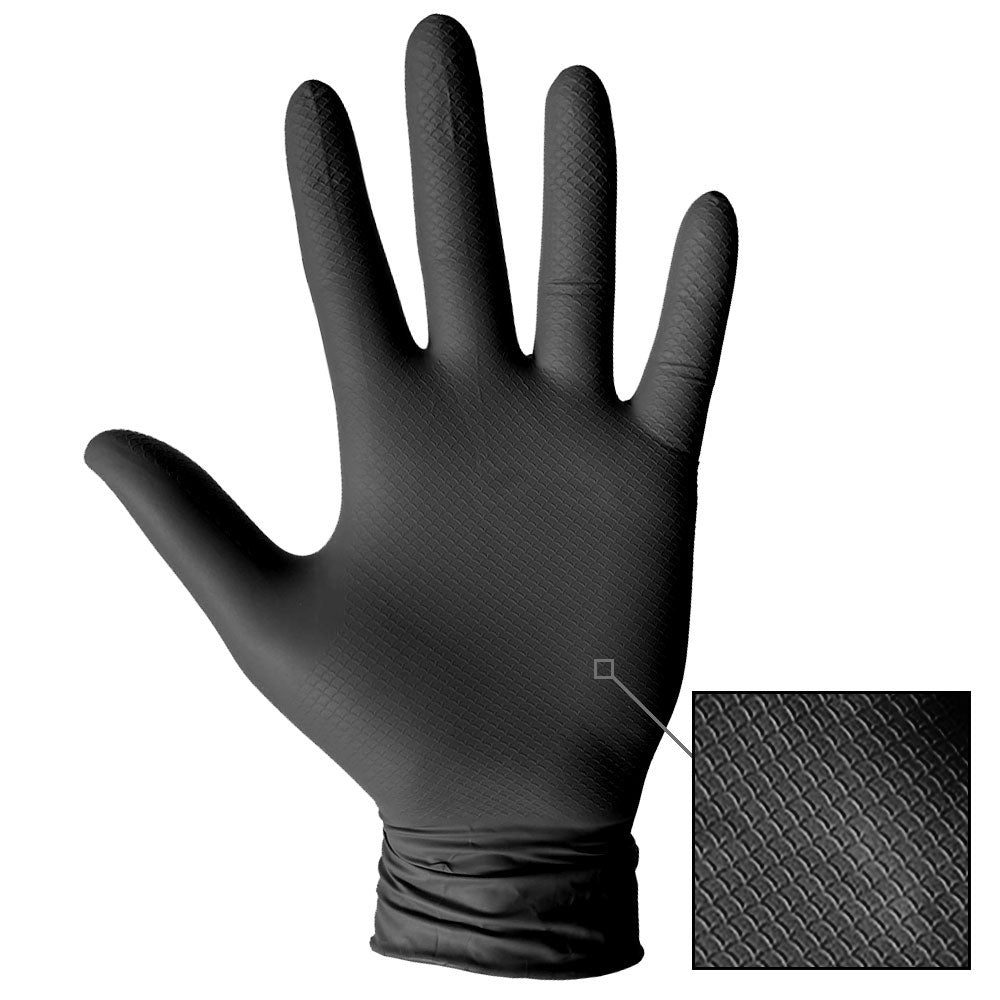 Grippaz Gripster Skins Fishscale Black Gloves - Box of 50