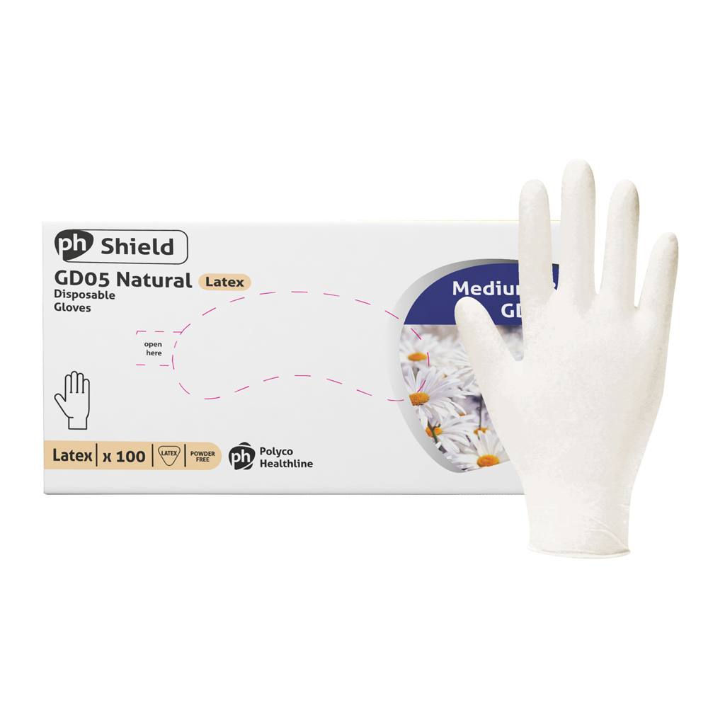 Polyco Shield Latex Powder Free Gloves