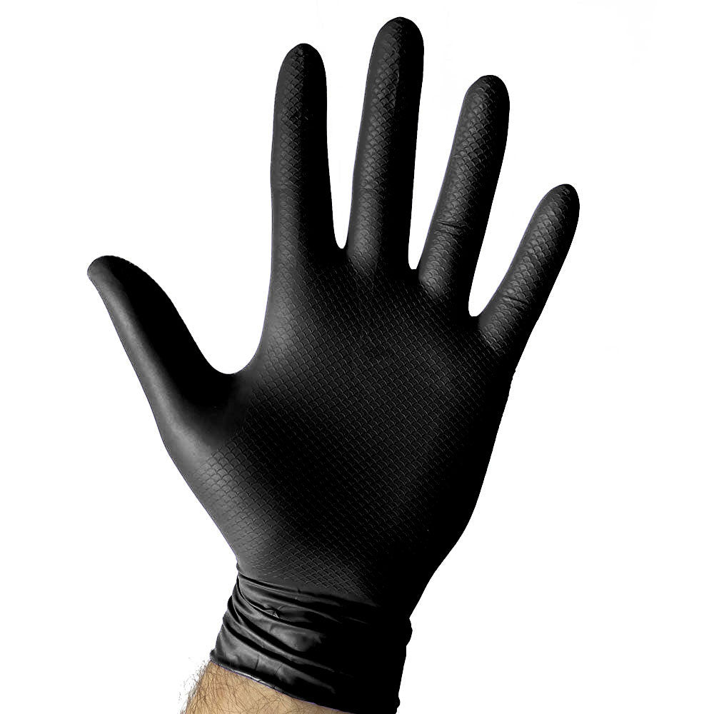 Grippaz Black Clinical Grip Nitrile Gloves