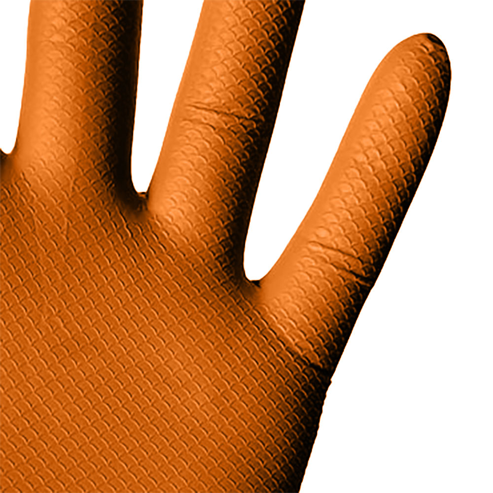 Orange Gripster Skins Nitrile Gloves Detail