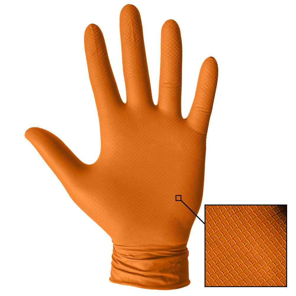 Orange Gripster Skins Nitrile Gloves