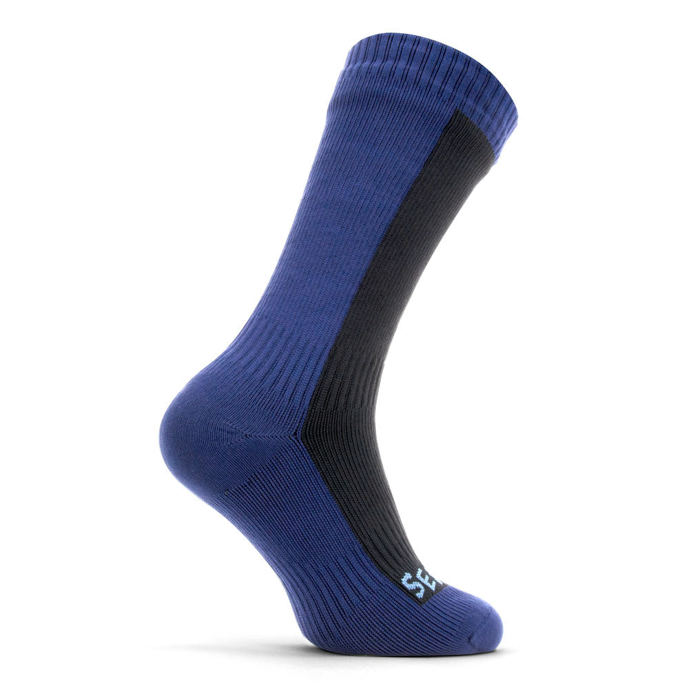 Sealskinz Waterproof All Weather Mid Socks in Navy Blue & Grey Marl